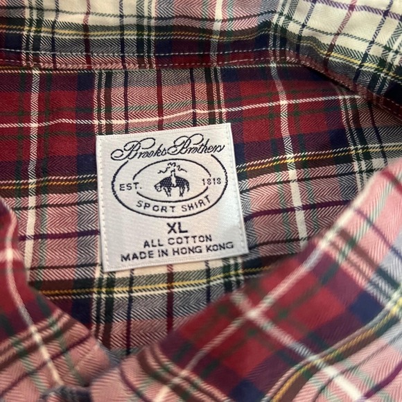 Brooks Brothers Other - Vintage 80s 90s Brooks Brothers Plaid Flannel Sport Shirt Made Hong Kong OCBD